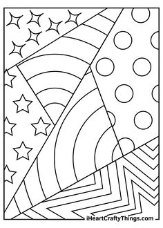 a black and white coloring page with an abstract design