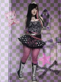 Rave Outfits Scene, Fem Emo Outfits, Plus Size Scene Girl, Emo Outfits Plus Size, Scene Style 2000s, Y2k Scene Outfits, Pink Scene Outfits, Plus Size Emo Outfits, Scene Outfits 2000s