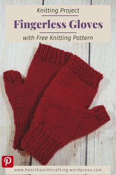 the knitting project fingerless gloves with free knitting pattern