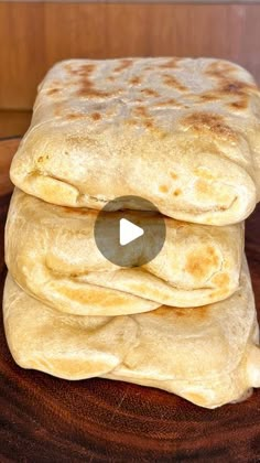 three flat breads stacked on top of each other