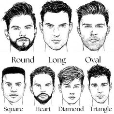 Male Oval Face Shape, Men’s Face Shape, Rectangle Face Shape Haircuts Men, Jawline Shapes Chart, Haircut With Face Shape, Angular Face Shape, Haircut Ideas For Men Face Shapes, Face Shape Guide Men, Hair Styles For Oval Faces Men