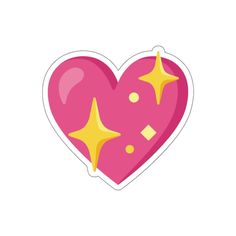 a pink heart with yellow stars on it