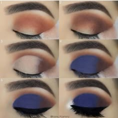 Eye makeup #indigo Make Up Designs, Applying Eye Makeup, Eye Makeup Steps, Beauty Make-up, Make Up Looks, Beauty Makeup Tips, Fall Makeup, Makeup Goals, Makeup Designs