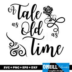 a tale as old as time svg and eps dxf example for cutting machines