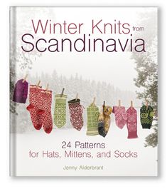 the cover of winter knits from scandinaviana, featuring mittens and socks hanging on clothesline