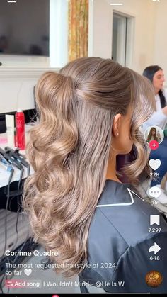 Hairstyles For Off The Shoulder Dress, Bridal Party Hairstyles Bridesmaid, Bride Hairdo, Party Hairdo, Bridesmaid Hair Inspo, Wedding Hair Colors, Bridal Party Hair