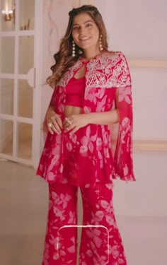 Red Traditional Outfits For Women, Official Party Outfit For Women, Western Sari Style, Co Ords Outfits For Diwali, Frock With Jacket For Women, Diwali Indo Western Outfits, Birthday Attire For Women Outfits, Latest Diwali Outfits For Women, Diwali Outfit Ideas For Women 2023