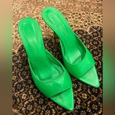 Green Gia Borghini X Pernille Telsboek Mules Worn 2x. No Box Or Bags Available Gia Borghini, Women's Shoes Sandals, Shoes Sandals, Women Shoes, Sandals, Green, Women Shopping, Color