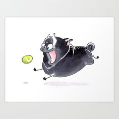 a black and white cat catching a tennis ball with it's mouth wide open