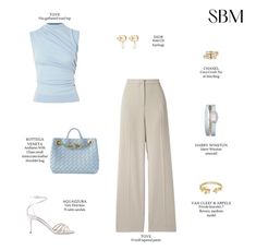 Light Blue Elegant Outfit, Light Blue Formal Outfit, Light Blue Accessories, Old Money Vintage, Money Vintage, Outfit Modest, Doctor Outfit, Beige Outfit, Mob Wife