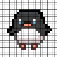 a pixellated image of a dog with blue eyes and black nose, in the middle of a gridded pattern