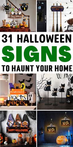 Get into the Halloween spirit with our eerie Halloween signs and sayings! Transform your home into a haunted house with these spooky DIY Halloween decorations. From creepy signs to witchy vibes, our DIY Halloween crafts will make your space a frightful delight. Create a memorable Halloween party with our handmade Halloween sign ideas and wall art. Your guests will love the scary Halloween home decorations that welcome them to your haunted abode. Check out these Halloween wood signs today. Halloween Sign Ideas, Halloween Signs And Sayings, Creepy Signs, Signs And Sayings, Halloween Home Decorations, Spooky Diy Halloween Decor, Pumpkin Signs, Halloween Signs Diy