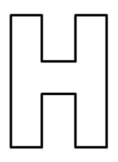 the letter h is shown in black and white