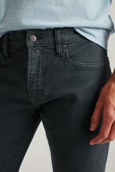 Extra Stretch Travel Jeans | Bonobos Modern Washed Black Bottoms With Five Pockets, Modern Washed Black Cotton Bottoms, Go Sign, Travel Jeans, Dye Jeans, Classic Jeans, Athletic Pants, Colored Denim, Jet Set