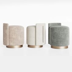 three different types of stools and ottomans