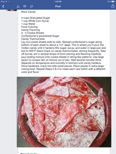 a red bowl filled with sugar next to a facebook post about the recipe for cranberry muffins