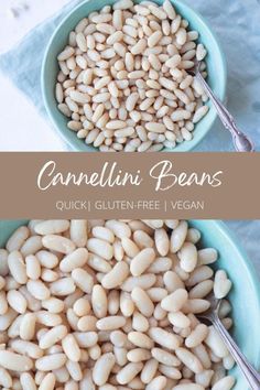 Cannellini beans in a blue bowl Vegetarian Protein Sources, Easy Recipes For Beginners, Cooking Dried Beans, Meat Free Recipes, Great Northern Beans, How To Cook Beans, Cannellini Beans, Vegetarian Soup