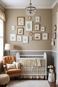 Nursary Decor Tan Walls Nursery, Vintage Nursery Paint Colors, Woodland Vintage Nursery, Antique Themed Nursery, Vintage Explorer Nursery, Vintage Baby Room Ideas, Cottage Baby Nursery, Baby Girl Vintage Nursery, Vintage Girls Nursery