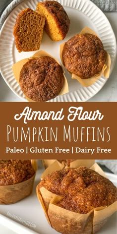 pumpkin muffins Pumpkin Muffins Almond Flour, Gluten Free Muffins Easy, Dairy Free Pumpkin Muffins, Muffins Made With Almond Flour, Almond Flour Pumpkin Muffins, Almond Flour Pumpkin, Healthy Pumpkin Muffins, Paleo Pumpkin Muffins, Gluten Free Pumpkin Recipes