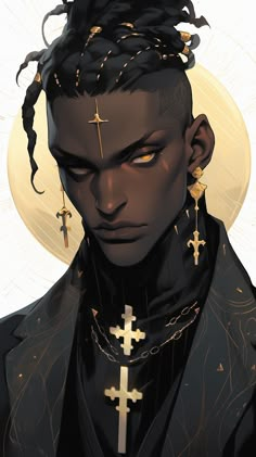 Afro Cyberpunk, Cyberpunk Male, Black Vampire, Black Anime Guy, Characters Inspiration Drawing, Black Characters, Black Anime Characters, God Art, Black Art Pictures