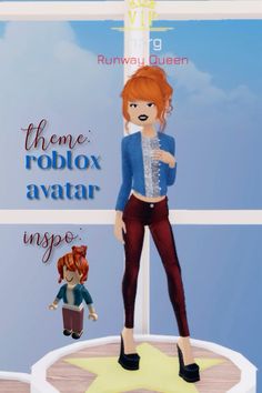 a woman standing on top of a star in front of a window with the words home roblox avatar inside