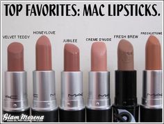 Glam Morena: Top Favorites: MAC Lipsticks. Mac Lipsticks, Monthly Favorites, Velvet Teddy, Nude Lipstick, Mac Makeup, Mac Lipstick, Lip Art, Lipstick Shades, Lip Stain