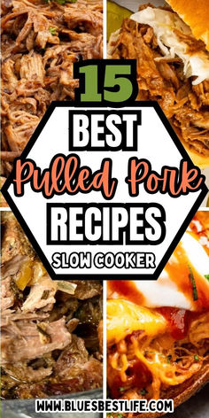 A collection of pulled pork recipes. Pulled Pork Recipes Slow Cooker, Pulled Pork Dinner, Best Pulled Pork Recipe, Shredded Pork Recipes, Easy Pulled Pork Recipe, Pulled Pork Recipe Slow Cooker, Easy Pulled Pork, Instant Pot Slow Cooker, Slow Cooker Recipes Pork