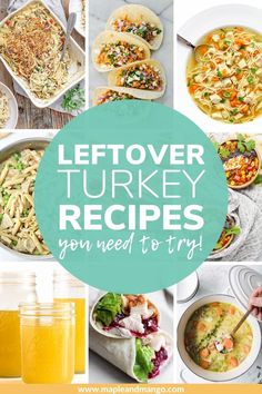 there is a collage of different turkey recipes