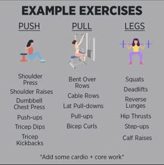 an exercise chart with exercises to help you do