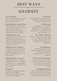 Best Ways To Manifest, Manifestation Printable, Ways To Manifest, Healing Journaling, Manifestation Meditation