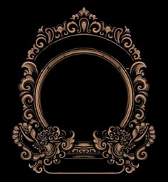 an ornate gold frame on a black background