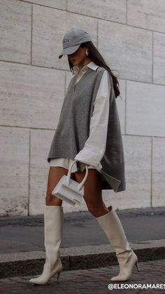 Looks Street Style, White Boots, Outfit Inspo Fall, Fall Fashion Outfits, Look Casual, Looks Style, Mode Inspiration, Winter Fashion Outfits, Outfits Casuales