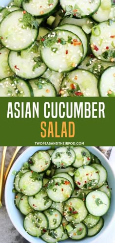 This refreshing Asian Cucumber Salad is simple and a great side dish for any meal. It is cool, crisp, and so easy! The vinegar dressing is perfect! This recipe is healthy, best fit for weight watchers! Go ahead, save this pin! This Cucumber Salad, Asian Dinner Side Dishes, Weight Watcher Cucumber Salad, Keto Chinese Side Dishes, Cucumber Salad Whole 30, Side Dishes For Chinese Food, Vegan Asian Side Dishes, Sides For Asian Dishes, Chinese Cucumber Salad Recipe