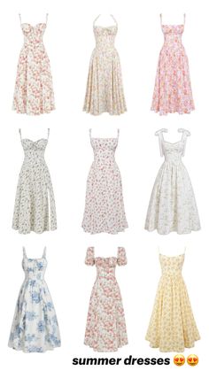 Summer Dress Sketch, Floral Sundress Aesthetic, Cute Dresses For Teens Aesthetic, Sun Dresses Aesthetic, Sundress Ideas, Sundress Aesthetic, A Prom Dress