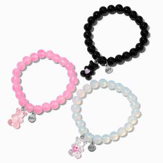 Claire's Best Friends Teddy Bear Beaded Stretch Bracelets - 3 Pack Letter Bracelet Beads, Stretch Beaded Bracelets, Bracelets For Girls, Bff Jewelry, Bff Bracelets, Best Friend Bracelets, Bracelet Pack, Sister Bracelet, Fun Bracelet