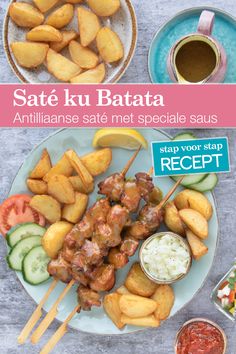 Antilliaanse saté ku batata met speciale saus. Recept voor sate met aardappelen uit Curaçao Weekend Food, Caribbean Food, Dutch Recipes, Bbq Recipes, Weight Gain, Food Inspiration