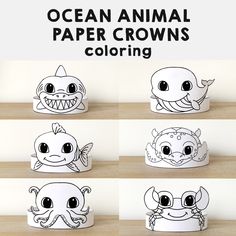 the ocean animal paper crowns are designed to look like animals