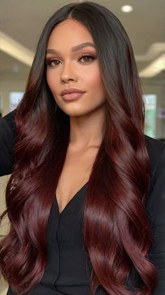 Want Fall Hair Colors Dark Mocha Layered Shag? Try This Look! 💇‍♀️ Rich Hair Color, Dark Auburn, Subtle Highlights, Hair Shades, Shag Haircut, Fall Hair Color, Fall Hair Colors, Hair Color Dark, Effortless Chic