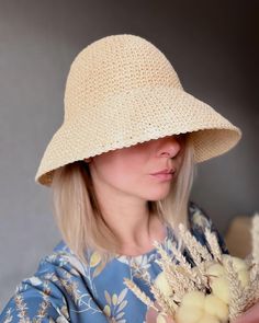 Handmade Curved Brim Sun Hat For Summer, Lightweight One Size Sun Hat For Spring, Handmade Beige Crochet Summer Hat, Spring Summer Bucket Hat One Size, Lightweight Wide Brim Crochet Hat For Summer, Lightweight Wide Brim Crochet Summer Hat, Handmade Summer Sun Hat, Beige Crochet Hat For Summer, Beige Crochet Summer Hat