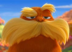 the lorax is standing in front of some trees and looking into the distance