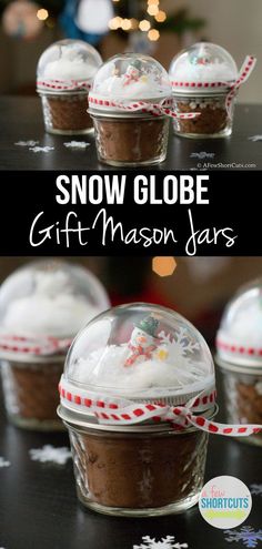 snow globe gift - mason jars for christmas