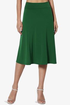 Knee Length Midi Skirt, Stylish Drapes, Yoga Skirt, Classy Skirts, Lightweight Skirt, Knee Skirt, Summer Pregnancy, Knee Skirts, Elastic Waist Skirt