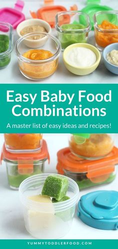 easy baby food combinations are great for toddlers to make and use in the kitchen