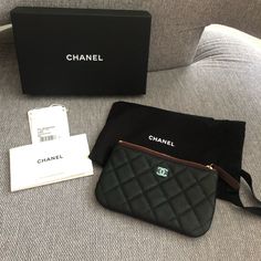 Nwt Small Chanel O Case Black With Burgundy Interior Sticker On Hardware Designer Wallet With Removable Pouch, Designer Black Bag With Zipper Pouch, Luxury Evening Shoulder Bag With Zipper Pouch, Luxury Formal Shoulder Bag With Zipper Pouch, Luxury Zipper Pouch Bag For Business, Luxury Business Bags With Zipper Pouch, Luxury Business Bag With Zipper Pouch, Luxury Crossbody Shoulder Bag With Zipper Pouch, Designer Evening Pouch With Original Box