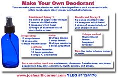 Deodorant Blends (although what I have found works best for me is a Magnesium, Witch Hazel, Rose Water & a pinch of sea salt but I would like to try the different scents) Diy Deodorant Spray, Make Your Own Deodorant, Diy Natural Deodorant, Underarm Deodorant, Deodorant Recipes, Diy Deodorant, Homemade Deodorant, Yl Essential Oils, Living Essentials Oils