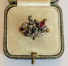 A Wonderful Georgian Rococo Giardinetti Ring Circa 1760 1770 | Etsy Vintage Wedding Rings With Jewels, Victorian Rose Cut Diamond Ceremonial Rings, Victorian Ceremonial Ring With Rose Cut Diamonds, Victorian Style Flower Ring For Wedding, Elegant Formal Rings With Historical Design, Elegant Historical Design Rings For Formal Occasions, Elegant Rings With Historical Design For Formal Occasions, Jewelled Headpiece, Period Jewelry