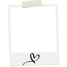 a white photo frame with a heart drawn on the front and bottom part of it