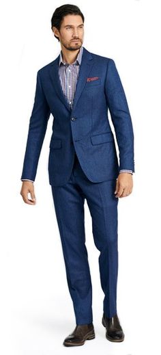 The perfect Men's Custom Suit in Prescot Herringbone Blue fabric, perfect for your wardrobe. Shop a wide selection of Men's Custom Suits, blue suits, indigo suits & more at INDOCHINO. FREE Shipping on orders over $150. Mens Suits Modern, Suits Black