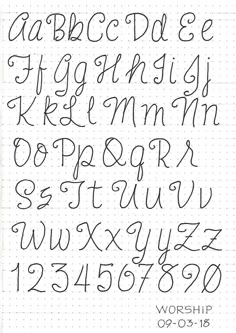 the font and numbers are handwritten in cursive writing, which is very difficult to