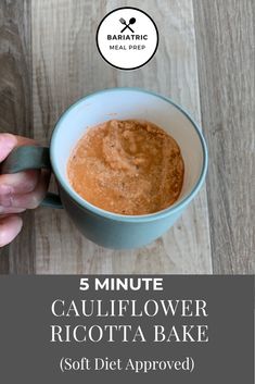 5 minute cauliflower ricotta bake soft diet approved